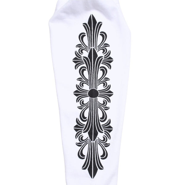 CHROME HEARTS Sweat Horseshoe Floral Cross Pull Scroll Label Logo L Size Good Condition Used 4a003780