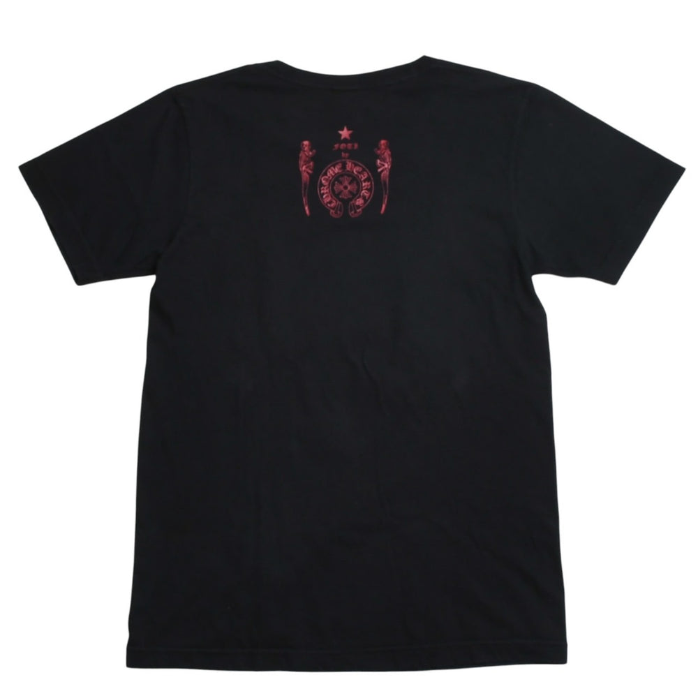 CHROME HEARTS FOTI Short Sleeve Print T-shirt Joe Foti Skull Horseshoe CH Cross Black Red Lame Print S Size Good Condition Used 4a003855