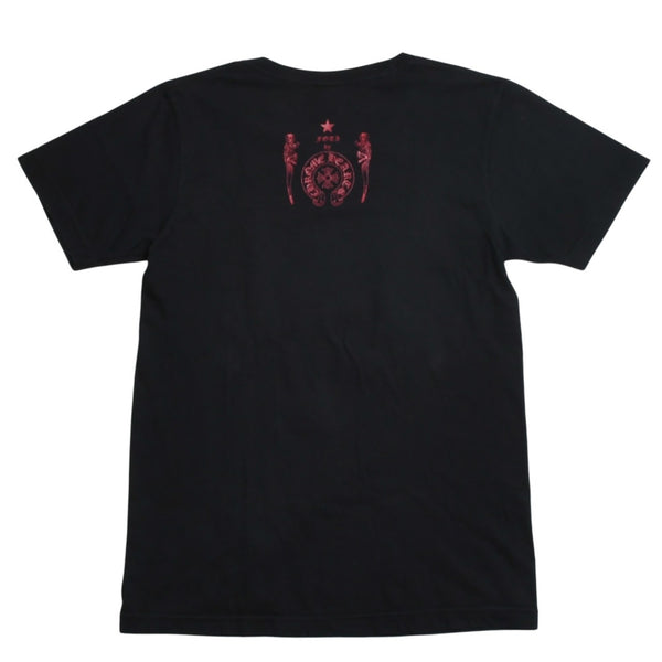 CHROME HEARTS FOTI Short Sleeve Print T-shirt Joe Foti Skull Horseshoe CH Cross Black Red Lame Print S Size Good Condition Used 4a003855