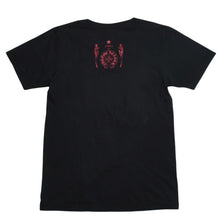 画像をギャラリービューアに読み込む, CHROME HEARTS クロムハーツ FOTI 半袖プリントTシャツ ジョーフォティ スカル ホースシュー CHクロス ブラック レッド ラメプリント Sサイズ 美品 中古 4a003855