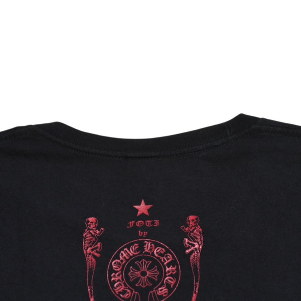 CHROME HEARTS FOTI Short Sleeve Print T-shirt Joe Foti Skull Horseshoe CH Cross Black Red Lame Print S Size Good Condition Used 4a003855