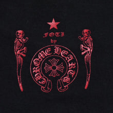 画像をギャラリービューアに読み込む, CHROME HEARTS クロムハーツ FOTI 半袖プリントTシャツ ジョーフォティ スカル ホースシュー CHクロス ブラック レッド ラメプリント Sサイズ 美品 中古 4a003855