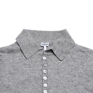 Very Good Condition LOEWE Gray Henley Neck Knit Pullover Knit Size M Cashmere 1727170 Used 4a001953