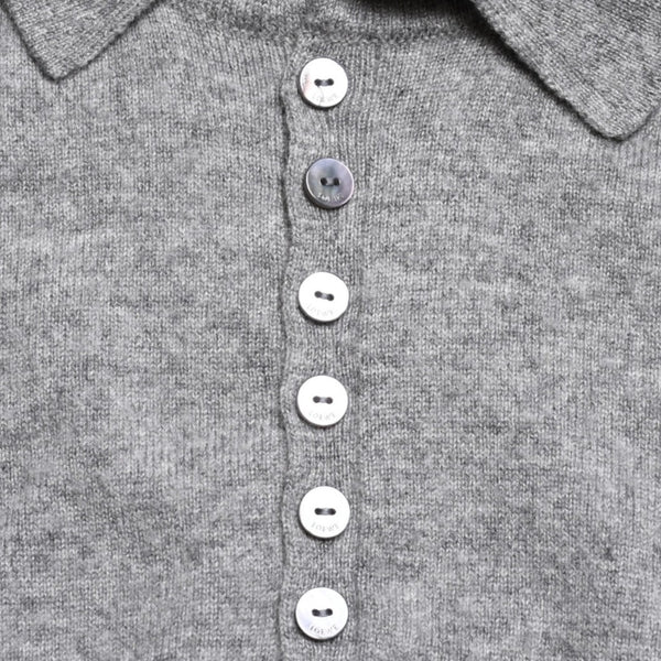 Very Good Condition LOEWE Gray Henley Neck Knit Pullover Knit Size M Cashmere 1727170 Used 4a001953