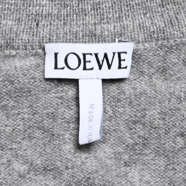 Very Good Condition LOEWE Gray Henley Neck Knit Pullover Knit Size M Cashmere 1727170 Used 4a001953