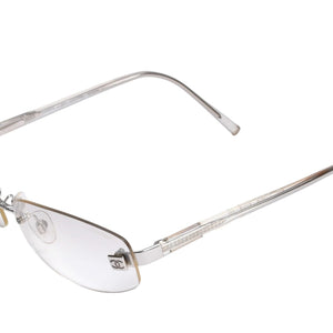 極美品 CHANEL シャネル リムレス サングラス アイウェア 4067 c.124/6I サイズ57□18 130 ココマーク クリア 中古 4a003735