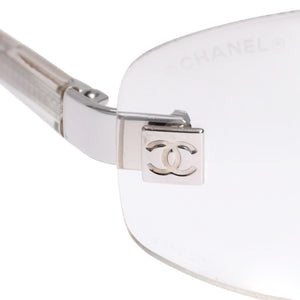 極美品 CHANEL シャネル リムレス サングラス アイウェア 4067 c.124/6I サイズ57□18 130 ココマーク クリア 中古 4a003735