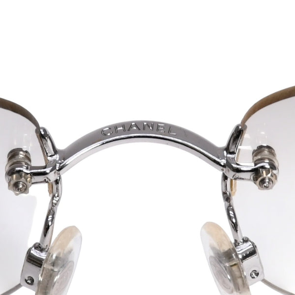 極美品 CHANEL シャネル リムレス サングラス アイウェア 4067 c.124/6I サイズ57□18 130 ココマーク クリア 中古 4a003735