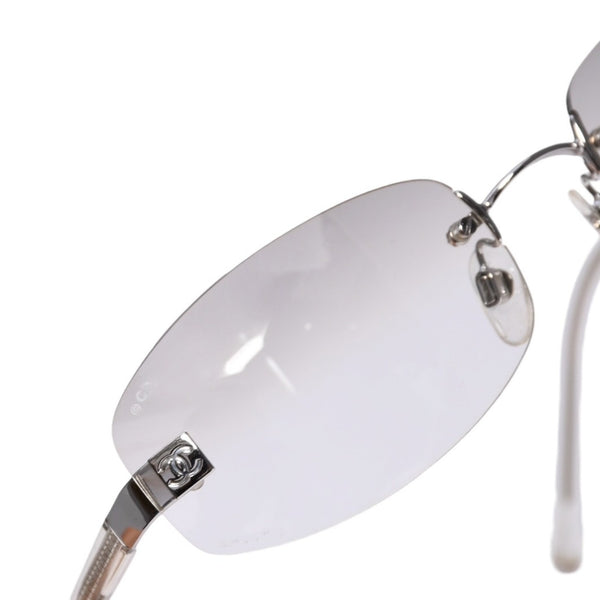 極美品 CHANEL シャネル リムレス サングラス アイウェア 4067 c.124/6I サイズ57□18 130 ココマーク クリア 中古 4a003735