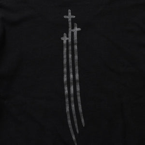 Very good condition CHROME HEARTS RS3 Cross Crew Neck Scroll Label Sweatshirt Black Used 4a003781