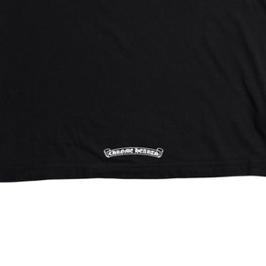 CHROME HEARTS クロムハーツ ホノルル限定 バックスクロールロゴ ロングスリーブTシャツ ハイビスカス スクロールラベルロゴ ブラック ロンT 長袖Tシャツ ブラック Lサイズ 美品 中古 4a003777