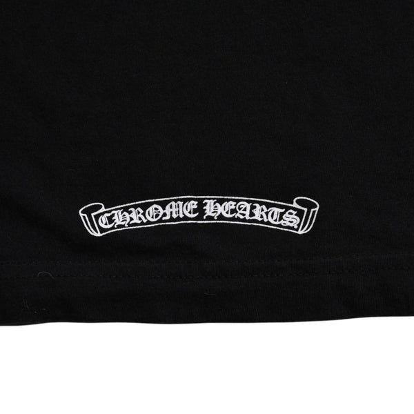CHROME HEARTS クロムハーツ ホノルル限定 バックスクロールロゴ ロングスリーブTシャツ ハイビスカス スクロールラベルロゴ ブラック ロンT 長袖Tシャツ ブラック Lサイズ 美品 中古 4a003777