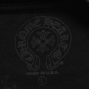 CHROME HEARTS クロムハーツ ホノルル限定 バックスクロールロゴ ロングスリーブTシャツ ハイビスカス スクロールラベルロゴ ブラック ロンT 長袖Tシャツ ブラック Lサイズ 美品 中古 4a003777