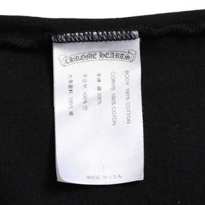 CHROME HEARTS クロムハーツ ホノルル限定 バックスクロールロゴ ロングスリーブTシャツ ハイビスカス スクロールラベルロゴ ブラック ロンT 長袖Tシャツ ブラック Lサイズ 美品 中古 4a003777