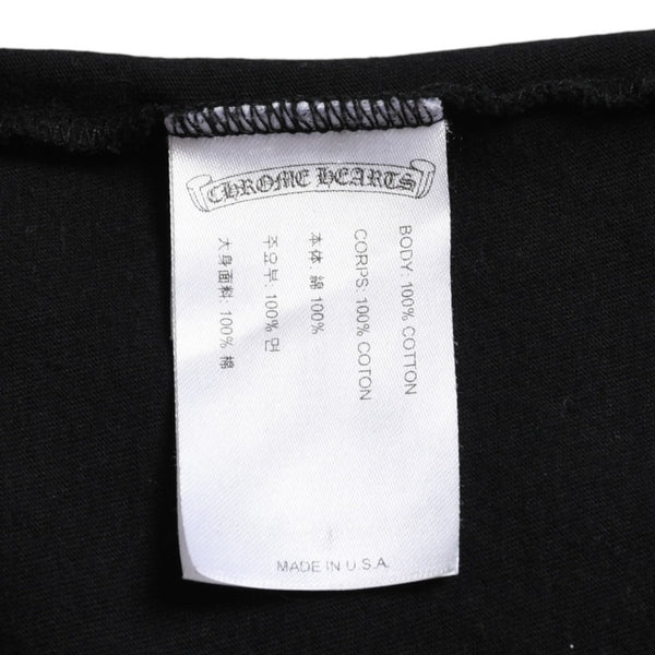 CHROME HEARTS クロムハーツ ホノルル限定 バックスクロールロゴ ロングスリーブTシャツ ハイビスカス スクロールラベルロゴ ブラック ロンT 長袖Tシャツ ブラック Lサイズ 美品 中古 4a003777