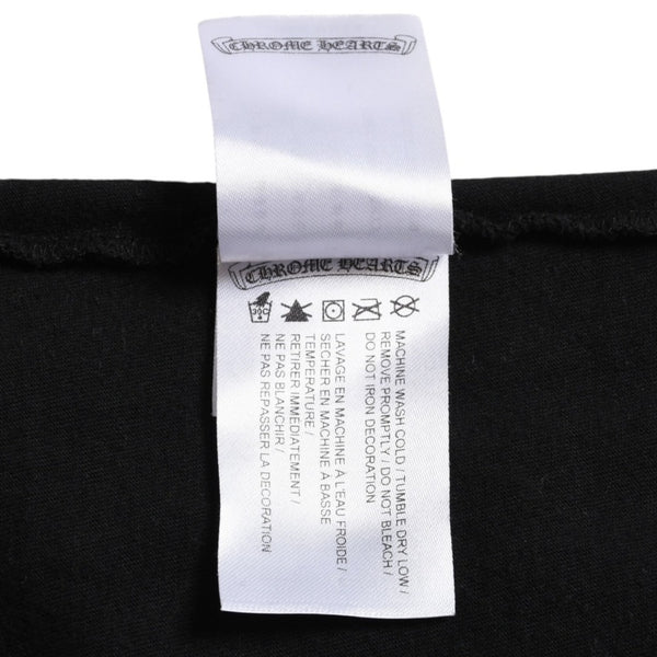 CHROME HEARTS クロムハーツ ホノルル限定 バックスクロールロゴ ロングスリーブTシャツ ハイビスカス スクロールラベルロゴ ブラック ロンT 長袖Tシャツ ブラック Lサイズ 美品 中古 4a003777