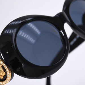 極美品 VERSACE ヴェルサーチ サングラス アイウェア MOD.418/C メデューサ ブラック ゴールド 中古 4a003718