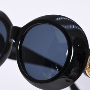 極美品 VERSACE ヴェルサーチ サングラス アイウェア MOD.418/C メデューサ ブラック ゴールド 中古 4a003718