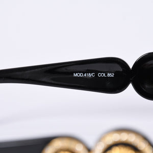 極美品 VERSACE ヴェルサーチ サングラス アイウェア MOD.418/C メデューサ ブラック ゴールド 中古 4a003718