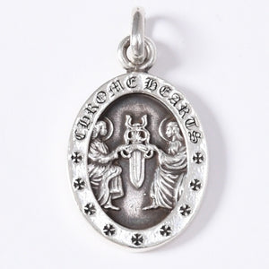 CHROME HEARTS ANGEL MEDAL OVAL Oval Angel Medal Pendant Top Weight 7.36g Silver 925 Good Condition Used 4a003801