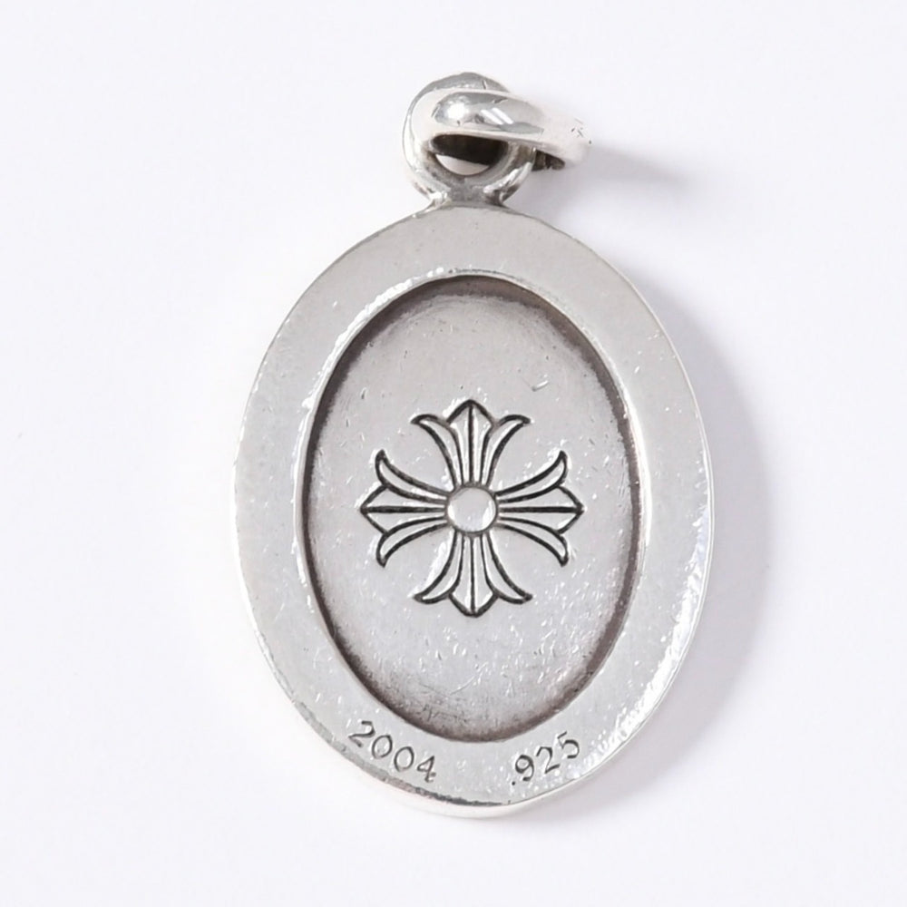 CHROME HEARTS ANGEL MEDAL OVAL Oval Angel Medal Pendant Top Weight 7.36g Silver 925 Good Condition Used 4a003801