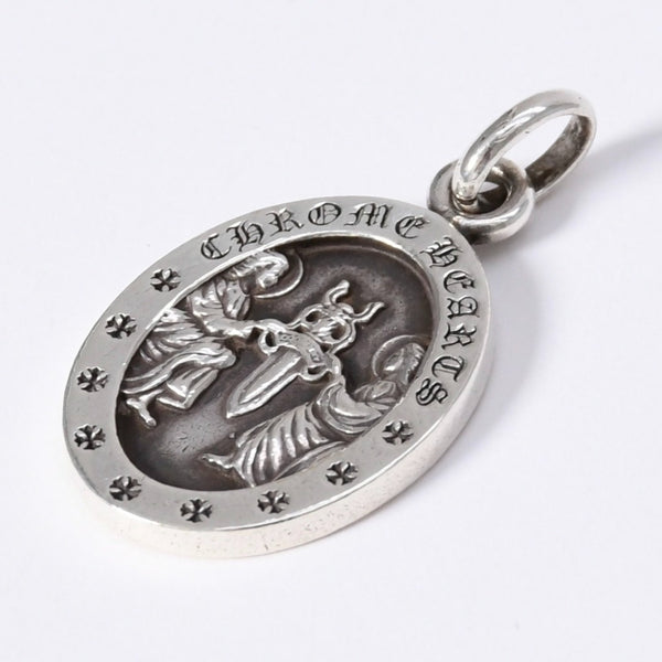 CHROME HEARTS ANGEL MEDAL OVAL Oval Angel Medal Pendant Top Weight 7.36g Silver 925 Good Condition Used 4a003801