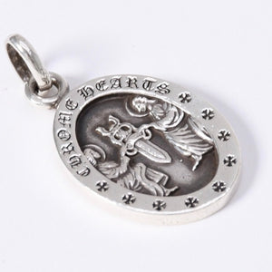 CHROME HEARTS ANGEL MEDAL OVAL Oval Angel Medal Pendant Top Weight 7.36g Silver 925 Good Condition Used 4a003801