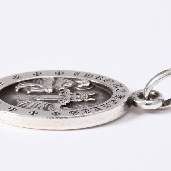CHROME HEARTS ANGEL MEDAL OVAL Oval Angel Medal Pendant Top Weight 7.36g Silver 925 Good Condition Used 4a003801