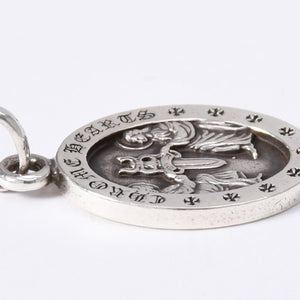 CHROME HEARTS ANGEL MEDAL OVAL Oval Angel Medal Pendant Top Weight 7.36g Silver 925 Good Condition Used 4a003801