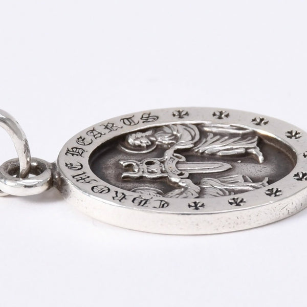 CHROME HEARTS ANGEL MEDAL OVAL Oval Angel Medal Pendant Top Weight 7.36g Silver 925 Good Condition Used 4a003801