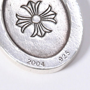 CHROME HEARTS ANGEL MEDAL OVAL Oval Angel Medal Pendant Top Weight 7.36g Silver 925 Good Condition Used 4a003801