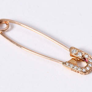 極美品 CHROME HEARTS クロムハーツ 22K パヴェダイヤ スモール セーフティピン チャーム 重量約1.53g 22KYG 22K/2001刻印 中古 4a003803
