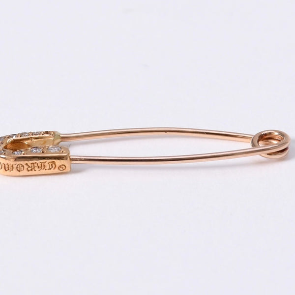 極美品 CHROME HEARTS クロムハーツ 22K パヴェダイヤ スモール セーフティピン チャーム 重量約1.53g 22KYG 22K/2001刻印 中古 4a003803