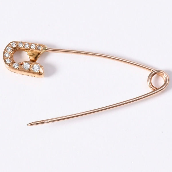極美品 CHROME HEARTS クロムハーツ 22K パヴェダイヤ スモール セーフティピン チャーム 重量約1.53g 22KYG 22K/2001刻印 中古 4a003803