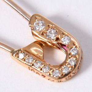 極美品 CHROME HEARTS クロムハーツ 22K パヴェダイヤ スモール セーフティピン チャーム 重量約1.53g 22KYG 22K/2001刻印 中古 4a003803
