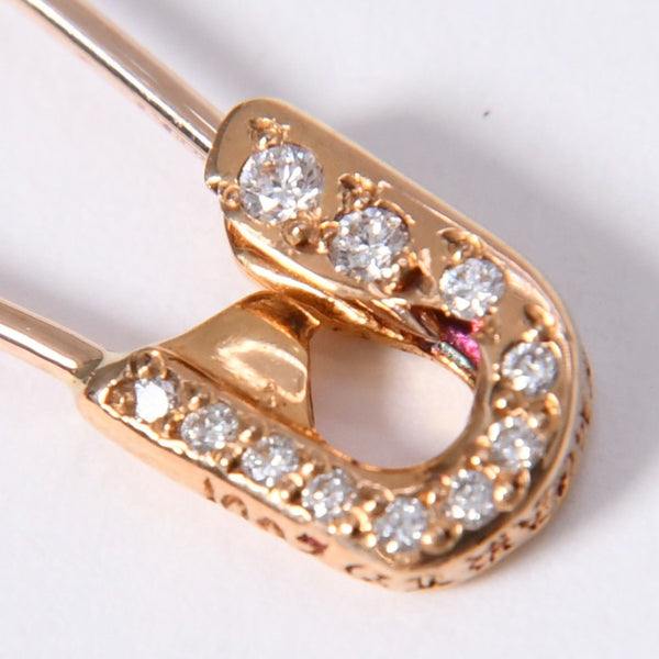 極美品 CHROME HEARTS クロムハーツ 22K パヴェダイヤ スモール セーフティピン チャーム 重量約1.53g 22KYG 22K/2001刻印 中古 4a003803