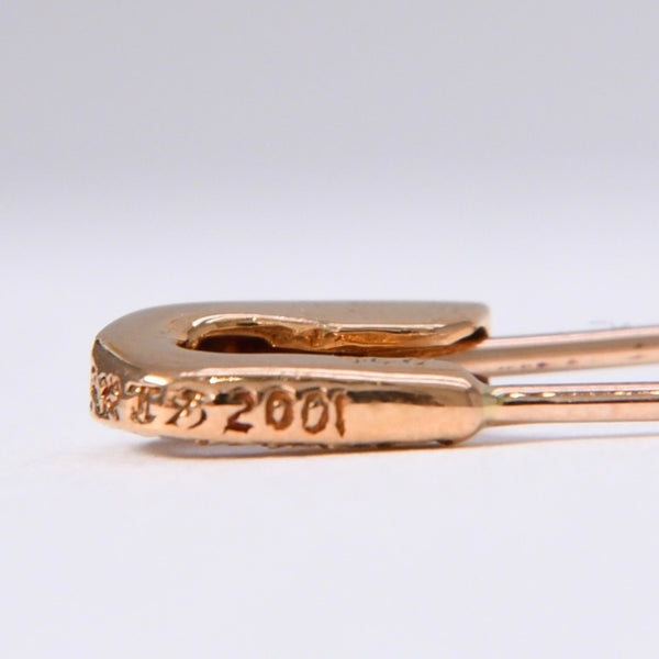 極美品 CHROME HEARTS クロムハーツ 22K パヴェダイヤ スモール セーフティピン チャーム 重量約1.53g 22KYG 22K/2001刻印 中古 4a003803