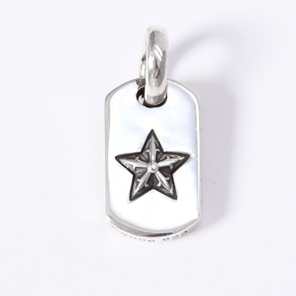 Very Good Condition CHROME HEARTS DT TNY STAR Tiny Star Dog Tag Pendant Top Weight approx. 3.77g Silver 925 Used 4a003793