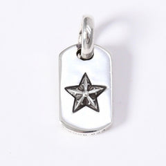 Very Good Condition CHROME HEARTS DT TNY STAR Tiny Star Dog Tag Pendant Top Weight approx. 3.77g Silver 925 Used 4a003793