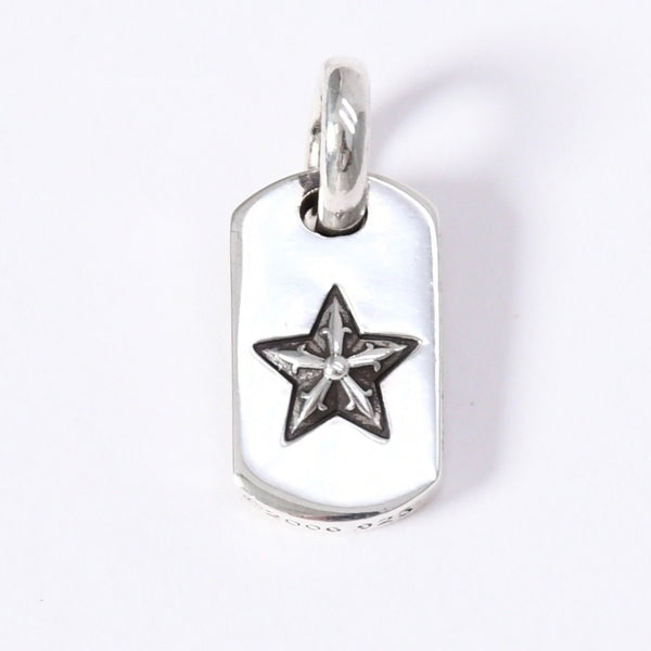 Very Good Condition CHROME HEARTS DT TNY STAR Tiny Star Dog Tag Pendant Top Weight approx. 3.77g Silver 925 Used 4a003793