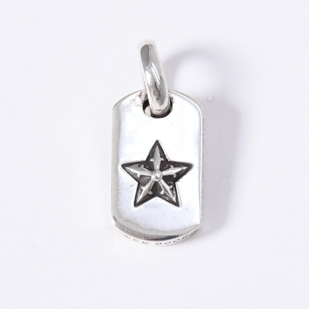 Very Good Condition CHROME HEARTS DT TNY STAR Tiny Star Dog Tag Pendant Top Weight approx. 3.77g Silver 925 Used 4a003793