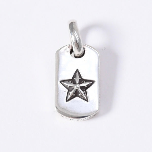 Very Good Condition CHROME HEARTS DT TNY STAR Tiny Star Dog Tag Pendant Top Weight approx. 3.77g Silver 925 Used 4a003793