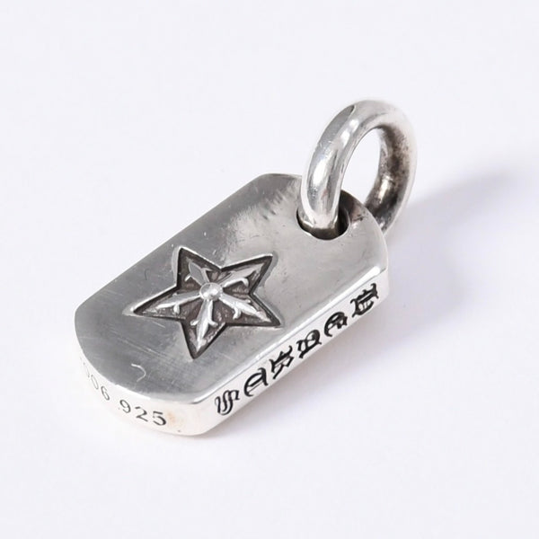 Very Good Condition CHROME HEARTS DT TNY STAR Tiny Star Dog Tag Pendant Top Weight approx. 3.77g Silver 925 Used 4a003793