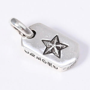 Very Good Condition CHROME HEARTS DT TNY STAR Tiny Star Dog Tag Pendant Top Weight approx. 3.77g Silver 925 Used 4a003793