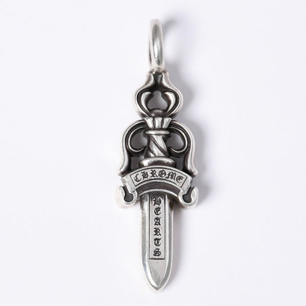 極美品 CHROME HEARTS クロムハーツ ダブルダガー ペンダント シルバーネックレストップ シルバー925 21.8g 中古 4a003802