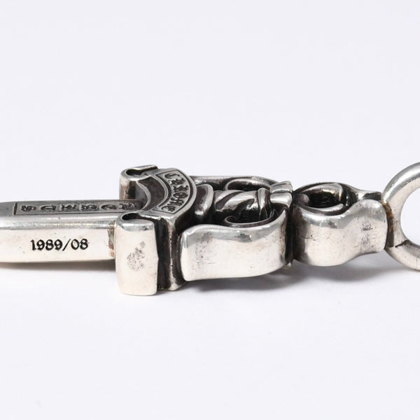 極美品 CHROME HEARTS クロムハーツ ダブルダガー ペンダント シルバーネックレストップ シルバー925 21.8g 中古 4a003802