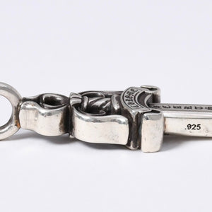 極美品 CHROME HEARTS クロムハーツ ダブルダガー ペンダント シルバーネックレストップ シルバー925 21.8g 中古 4a003802