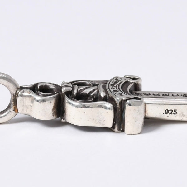極美品 CHROME HEARTS クロムハーツ ダブルダガー ペンダント シルバーネックレストップ シルバー925 21.8g 中古 4a003802