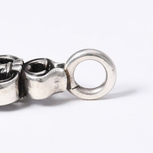 極美品 CHROME HEARTS クロムハーツ ダブルダガー ペンダント シルバーネックレストップ シルバー925 21.8g 中古 4a003802