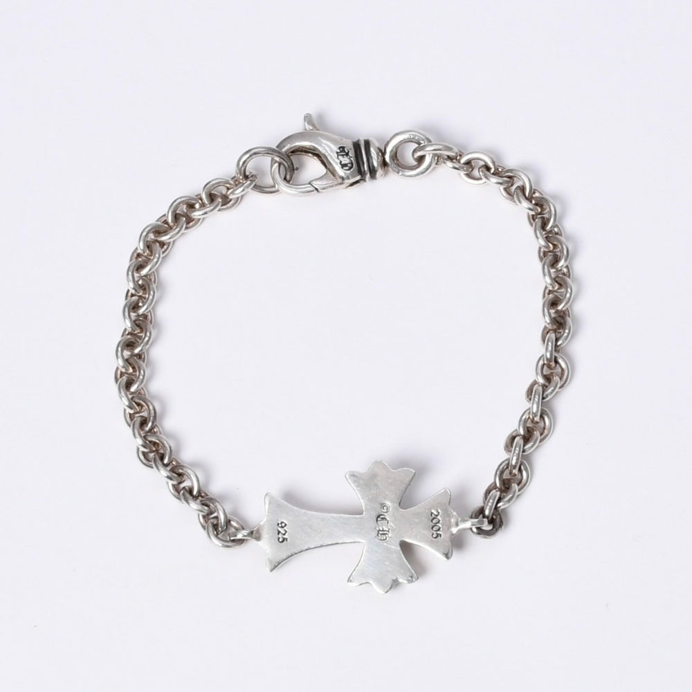 極美品 CHROME HEARTS クロムハーツ タイニーCHクロス ブレスレット タイニーCHクロス シルバー925 NEチェーン 12.4g 中古 4a003804